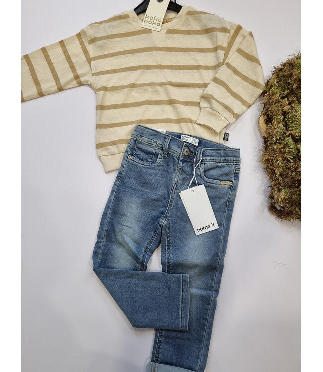 Koko Noko Trui Gestreept beige Liam