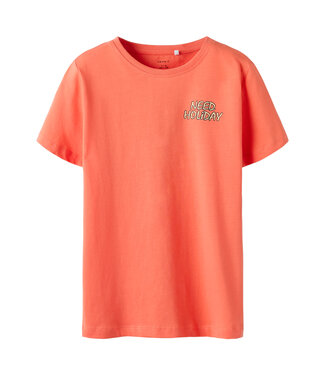 name it T-Shirt Finley Skull Peach