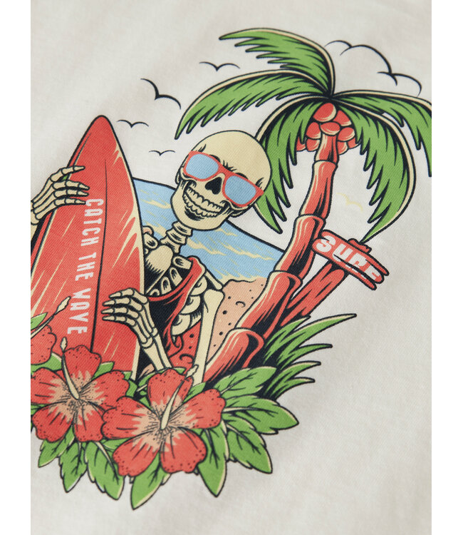 name it T-Shirt Finley Skull Ecru