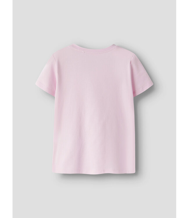 name it T-Shirt Roze strikjes schoenen