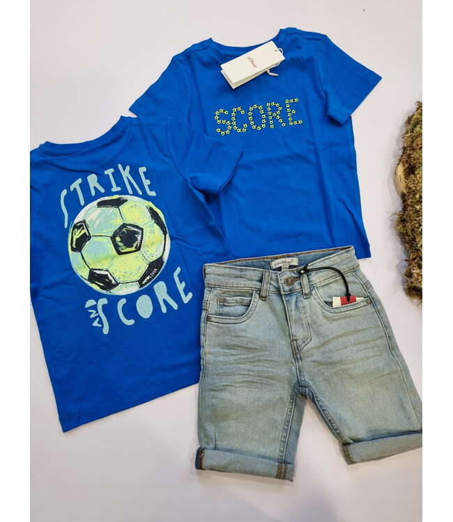 s.Oliver T-Shirt kobalt blauw score