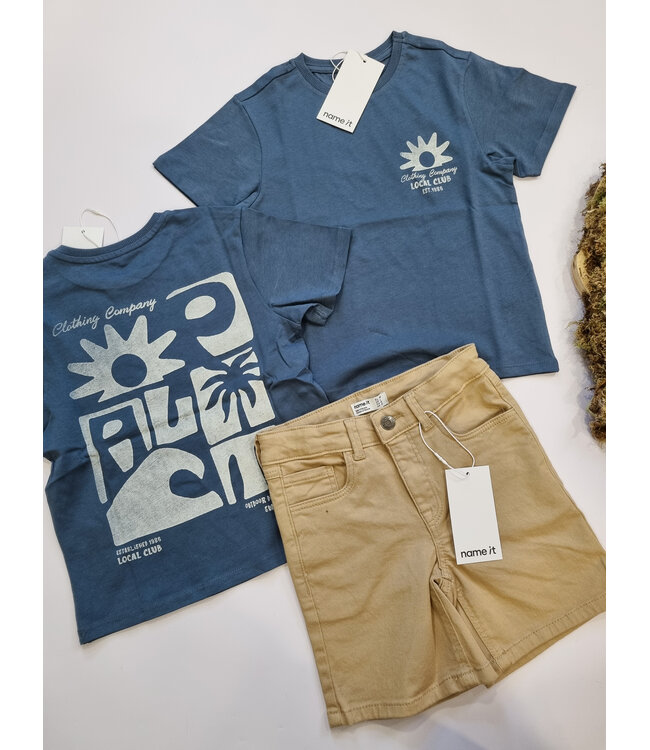 name it T-Shirt Local Club vintage blue