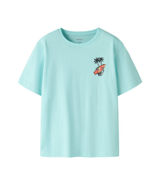 name it T-Shirt Vagno Fluo blauw Skeleton surf