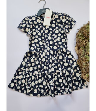 s.Oliver Jurk Nele blauw bloemetjes