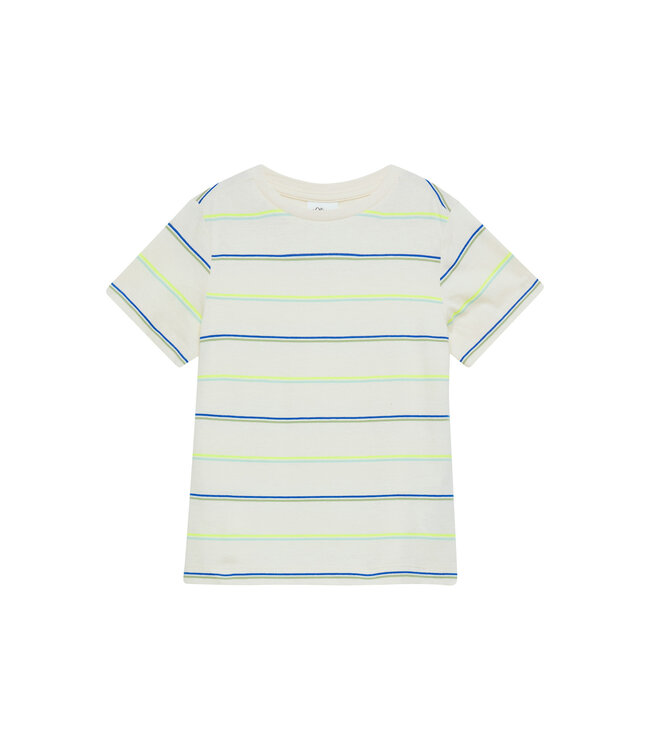s.Oliver T-Shirt ecru gestreept fluo lijnen