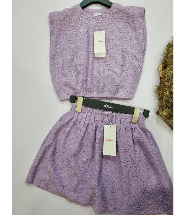 s.Oliver Top Lila Broderie