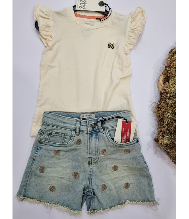 Koko Noko Jeans short blauw Emma madeliefjes