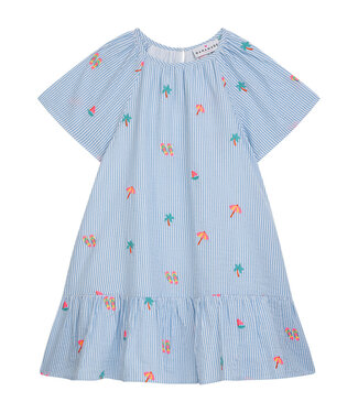 danamade Jurk Djane blauw gestreept beach