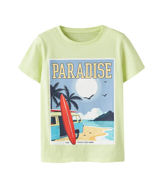 name it T-Shirt Fivil geel Paradise
