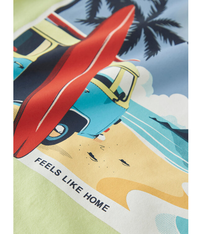 name it T-Shirt Fivil geel Paradise