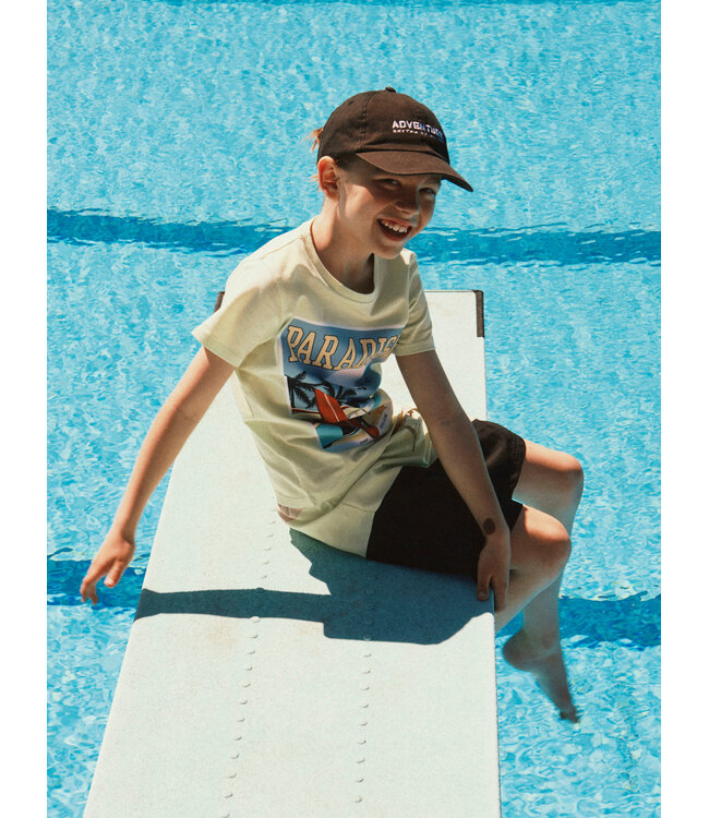 name it T-Shirt Fivil geel Paradise