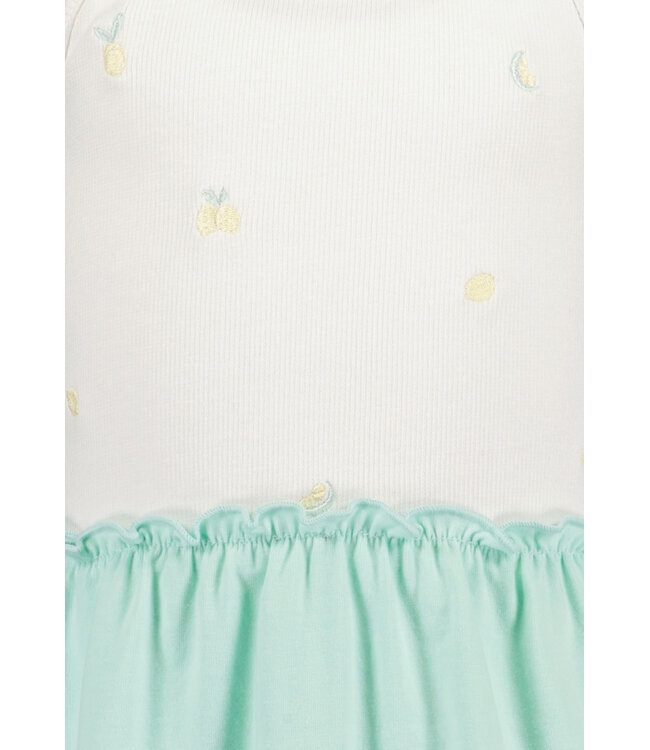 Blue Seven Jurk wit-mint mini citroen