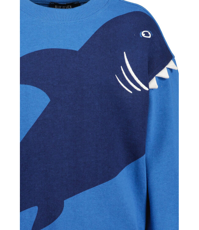 Blue Seven Sweater Shark Bite marine blauw