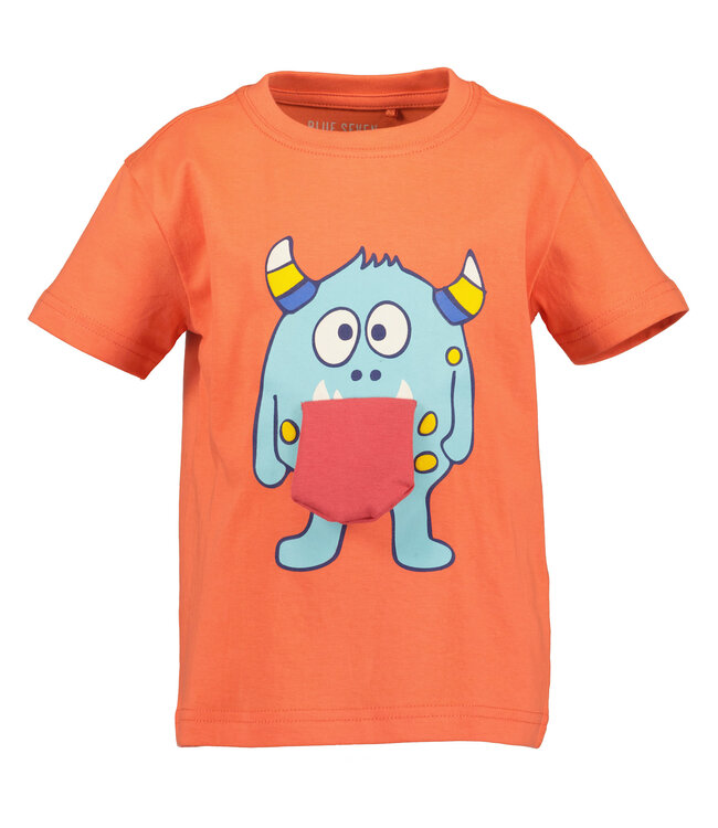 Blue Seven T-Shirt Monsters orange