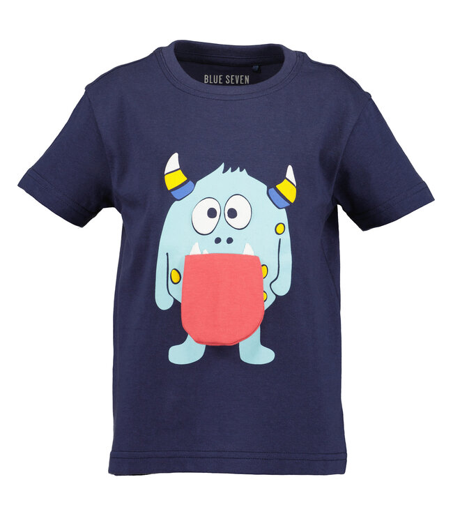 Blue Seven T-Shirt Monsters donkerblauw