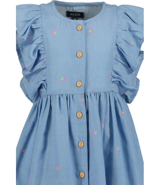 Blue Seven Jurk jeansblauw regenboog