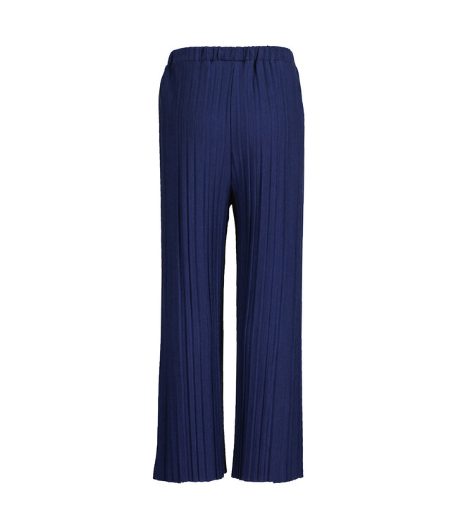 Blue Seven Donkerblauwe broek wide leg ribble