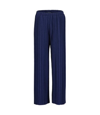 Blue Seven Donkerblauwe broek wide leg ribble