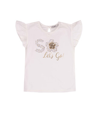 EMC T-Shirt ecru- goud let's go