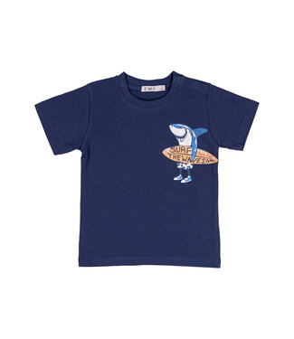 EMC T-Shirt donkerblauw shark waves