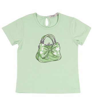 EMC T-Shirt lichtgroen handtas parels