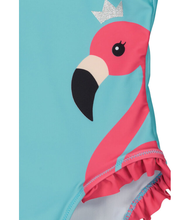 Blue Seven Badpak Lichtblauw flamingo