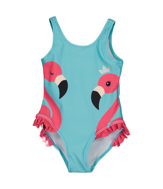 Blue Seven Badpak Lichtblauw flamingo