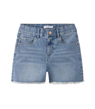 name it Short rose medium blue jeans