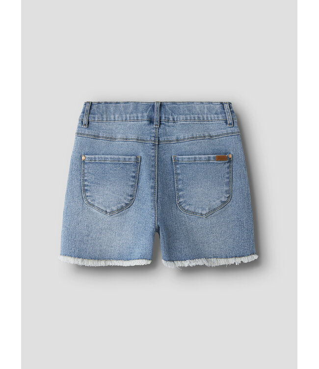 name it Short rose medium blue jeans