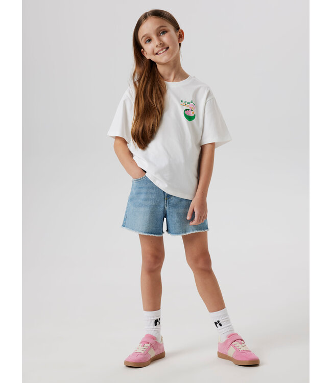 name it Short rose medium blue jeans