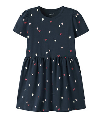 name it Jurk Filla donkerblauw hartjes