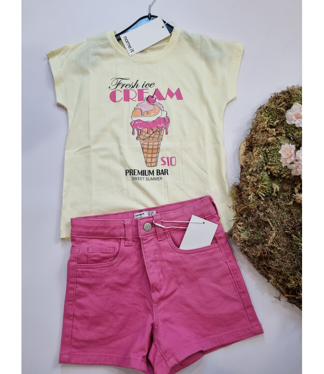 name it Short jeans roze