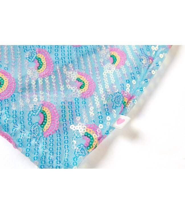 Someone Becca regenboog paillet rok blauw