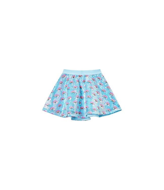 Someone Becca regenboog paillet rok blauw