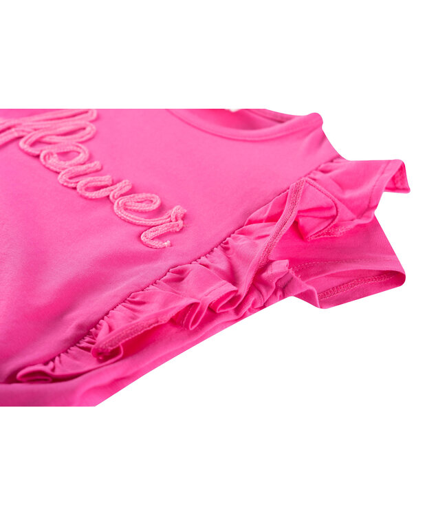 Someone T-Shirt Ester flower donkerroze met knoop