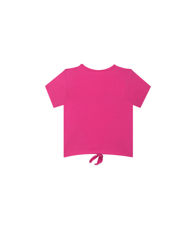 Someone T-Shirt Ester flower donkerroze met knoop