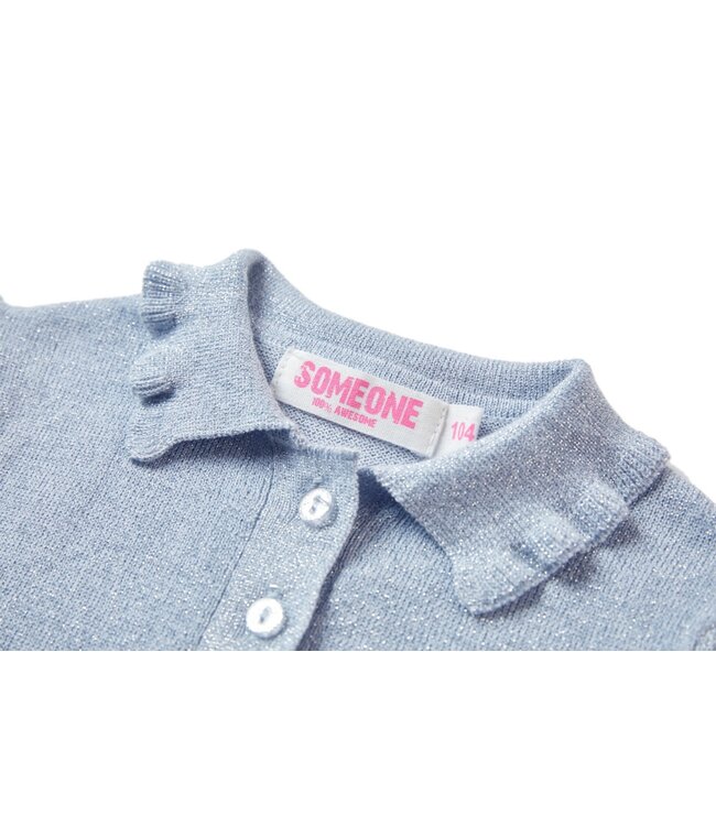 Someone Polo glitter Anouk zacht blauw