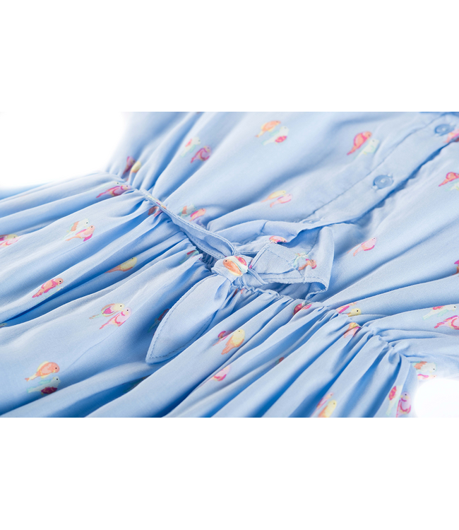 Someone Jurk Lisette lichtblauw vogels