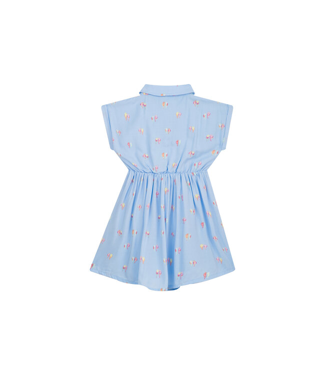 Someone Jurk Lisette lichtblauw vogels