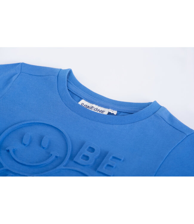 Someone T-Shirt Kobalt Blauw smiley grafit