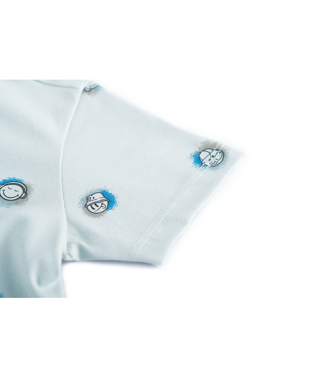 Someone T-Shirt Grafit lichtblauw mini smiley's