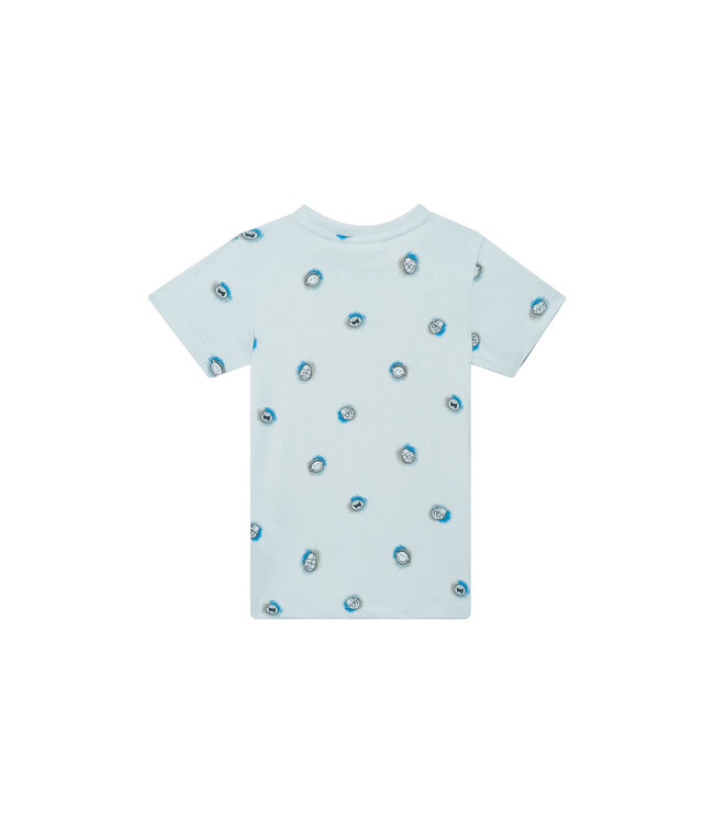 Someone T-Shirt Grafit lichtblauw mini smiley's