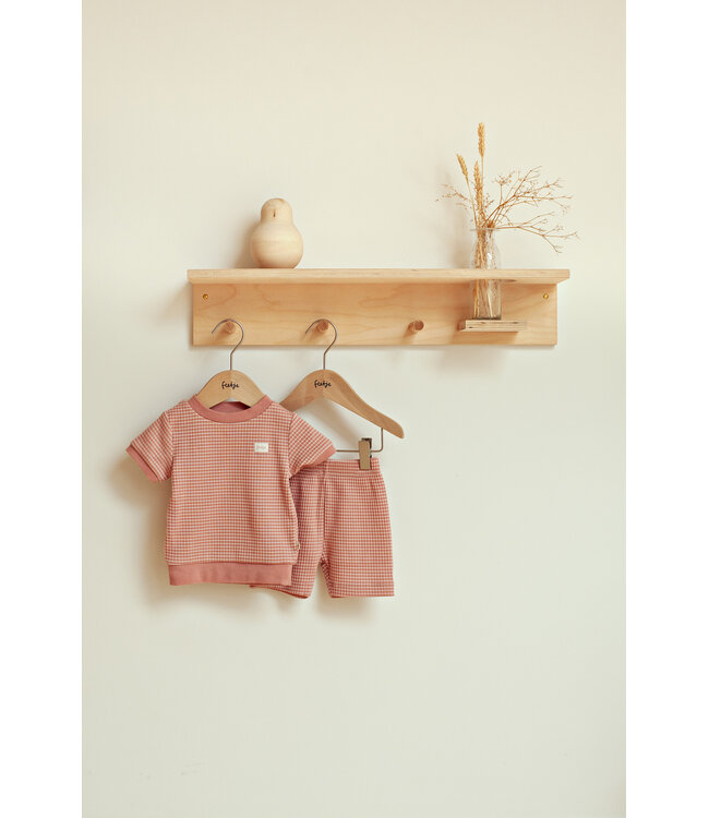 Feetje Summer wafelpyjama koraal