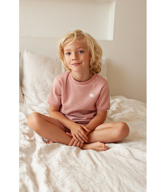 Feetje Summer wafelpyjama koraal