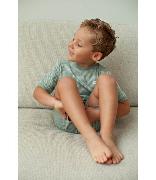 Feetje Summer wafelpyjama Zeegroen