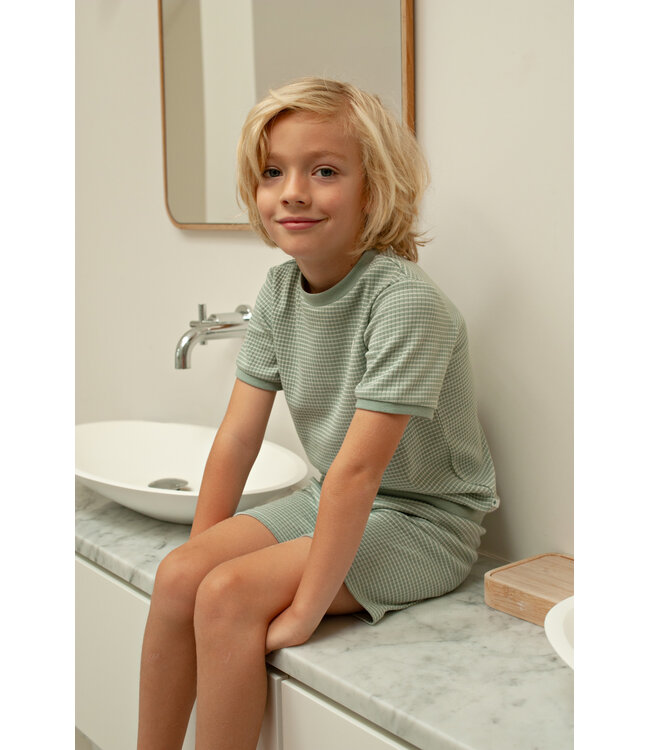 Feetje Summer wafelpyjama Zeegroen