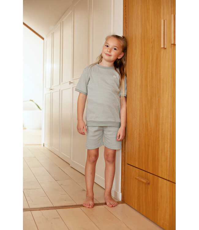 Feetje Summer wafelpyjama Zeegroen