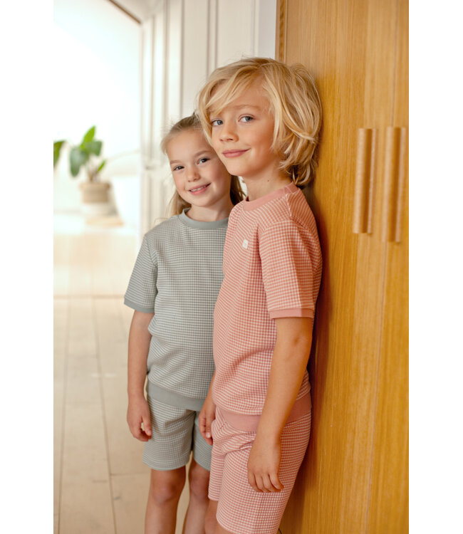 Feetje Summer wafelpyjama Zeegroen