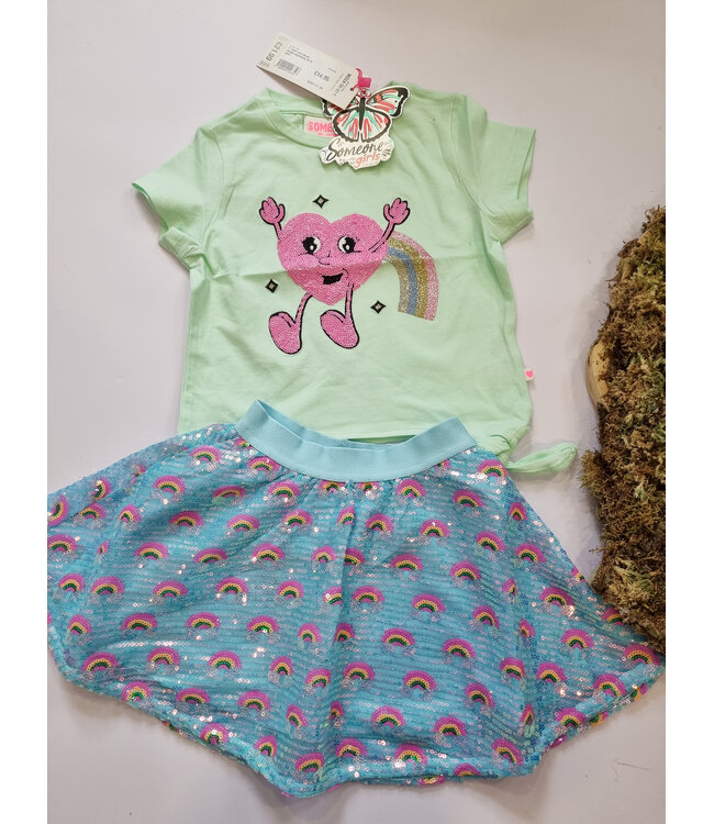 Someone T-Shirt mint Becca hartjes regenboog