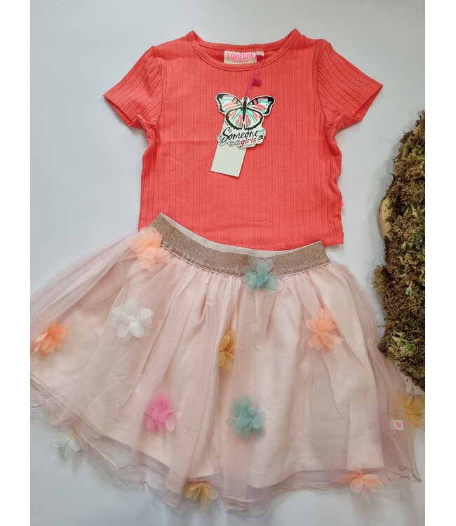 Someone Rok Ester Tulle bloemen zacht roze